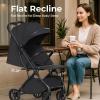 imageLightweight Baby Travel Stroller Compact Toddler Strollers w Telescoping Handle Cup Holder ampamp Storage Pocket Airplane Carry on OneHand Quick Fold Near Flat Recline Seat TR18 BlackBlack