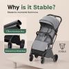 imageLightweight Baby Travel Stroller Compact Toddler Strollers w Telescoping Handle Cup Holder ampamp Storage Pocket Airplane Carry on OneHand Quick Fold Near Flat Recline Seat TR18 BlackGrey