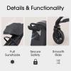 imageLightweight Baby Travel Stroller Compact Toddler Strollers w Telescoping Handle Cup Holder ampamp Storage Pocket Airplane Carry on OneHand Quick Fold Near Flat Recline Seat TR18 BlackBlack