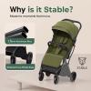 imageLightweight Baby Travel Stroller Compact Toddler Strollers w Telescoping Handle Cup Holder ampamp Storage Pocket Airplane Carry on OneHand Quick Fold Near Flat Recline Seat TR18 BlackGreen