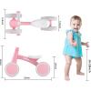 imageSEREED Baby Balance Bike for 1 Year Old Boys Girls 1224 Month Toddler Balance Bike 4 Wheels Toddler First Bike First Birthday GiftsPink New