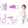 imageSEREED Baby Balance Bike for 1 Year Old Boys Girls 1224 Month Toddler Balance Bike 4 Wheels Toddler First Bike First Birthday GiftsRose red