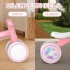 imageSEREED Colorful Lighting Baby Balance Bike Toys for 1 Year Old Boys Girls 1224 Month Toddler Balance Bike with 4 Silence Wheels First Birthday Gift PinkPink