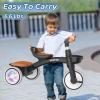 imageSEREED Colorful Lighting Toddler Tricycle for 25 Years Old Boys Girls Adjustable SeatampampHandlebar Trike Removable Basket Birthday Gift Idea for Kids Ages 2 GreenBlack