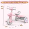 imageSEREED Colorful Lighting Toddler Tricycle for 25 Years Old Boys Girls Adjustable SeatampampHandlebar Trike Removable Basket Birthday Gift Idea for Kids Ages 2 GreenPink
