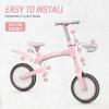 imageSEREED Toddler Balance Bike 2 Year Old 12 Inch Adjustable Kids Bike Toy with Basket Birthday Gift for Age 2 3 4 5 Boys Girls ToolFree Assembly No Pedal PinkPink