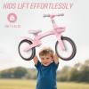 imageSEREED Toddler Balance Bike 2 Year Old 12 Inch Adjustable Kids Bike Toy with Basket Birthday Gift for Age 2 3 4 5 Boys Girls ToolFree Assembly No Pedal PinkPink