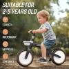 imageSEREED Toddler Balance Bike 2 Year Old 12 Inch Adjustable Kids Bike Toy with Basket Birthday Gift for Age 2 3 4 5 Boys Girls ToolFree Assembly No Pedal PinkBlack