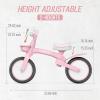 imageSEREED Toddler Balance Bike 2 Year Old 12 Inch Adjustable Kids Bike Toy with Basket Birthday Gift for Age 2 3 4 5 Boys Girls ToolFree Assembly No Pedal PinkPink