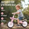 imageSEREED Toddler Balance Bike 2 Year Old 12 Inch Adjustable Kids Bike Toy with Basket Birthday Gift for Age 2 3 4 5 Boys Girls ToolFree Assembly No Pedal PinkPink