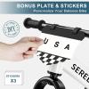 imageSEREED Toddler Balance Bike 2 Year Old 12 Inch No Pedal Kids Toy Bike for 25 Years Old ToolFree Adjustment Gift for 23 Boys Girls Customize Plate with 3pcs Stickers WhiteWhite