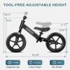 imageSEREED Toddler Balance Bike 2 Year Old 12 Inch No Pedal Kids Toy Bike for 25 Years Old ToolFree Adjustment Gift for 23 Boys Girls Customize Plate with 3pcs Stickers WhiteBlack