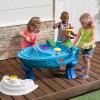 imageStep2 Fiesta Cruise Sand ampamp Water Table with Umbrella Kids Activity Sensory Playset Summer Outdoor Toys 10 Piece Water Toy Accessories for Toddlers 2 Years OldBlue
