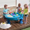 imageStep2 Fiesta Cruise Sand ampamp Water Table with Umbrella Kids Activity Sensory Playset Summer Outdoor Toys 10 Piece Water Toy Accessories for Toddlers 2 Years OldBlue