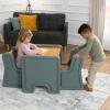 imageStep2 Harmony Kids Table ampamp Chair Set Playroom Activity Table for Arts ampamp Crafts Made of Durable Plastic for Toddlers 2 Years Old Architectural WhiteSage Gray