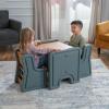 imageStep2 Harmony Kids Table ampamp Chair Set Playroom Activity Table for Arts ampamp Crafts Made of Durable Plastic for Toddlers 2 Years Old Architectural WhiteSage Gray