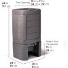 imageStep2 Lakewood Rain Barrel with Stand Outdoor Water Conservation Container Holds 60 Gallons Brown