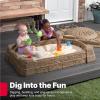 imageStep2 Naturally Playful Sandbox II Kids Sand Activity Sensory Play Pit Summer Outdoor Toys 7 Piece Water Toy Accessories for Toddlers 1 Years OldNaturally Playful Sandbox II