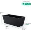 imageStep2 Tremont Trough Planter Large Planters for Outdoor Plants Gardening and Flower Pot for Patio or Porch Efficient Drainage Durable Plastic Black 2Pack