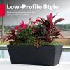 imageStep2 Tremont Trough Planter Large Planters for Outdoor Plants Gardening and Flower Pot for Patio or Porch Efficient Drainage Durable Plastic Black 2Pack