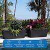 imageStep2 Tremont Trough Planter Large Planters for Outdoor Plants Gardening and Flower Pot for Patio or Porch Efficient Drainage Durable Plastic Black 2Pack
