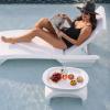 imageStep2 Vero Adjustable Back inPool Lounger with Storage Pool Chair Weighted WhiteAdjustable