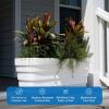 imageStep2 Wave Trough Planter Large Planters for Outdoor Plants Gardening and Flower Pot for Patio or Porch Efficient Drainage Durable Plastic White 2Pack