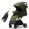 imageLightweight Baby Travel Stroller Compact Toddler Strollers w Telescoping Handle Cup Holder ampamp Storage Pocket Airplane Carry on OneHand Quick Fold Near Flat Recline Seat TR18 BlackGreen