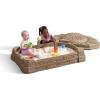 imageStep2 Naturally Playful Sandbox II Kids Sand Activity Sensory Play Pit Summer Outdoor Toys 7 Piece Water Toy Accessories for Toddlers 1 Years OldNaturally Playful Sandbox II