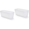 imageStep2 Wave Trough Planter Large Planters for Outdoor Plants Gardening and Flower Pot for Patio or Porch Efficient Drainage Durable Plastic White 2Pack