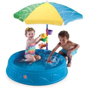 imageStep2 Play ampamp Shade Pool Kids Activity Pool with Umbrella Summer Outdoor Toys 7 Piece Toy Accessories For Toddlers 2 Years Old