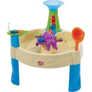 imageStep2 Summer Showers Splash Tower Water Table for Kids Outdoor Kids Water Sensory Table Ages 15 Years Old 8 Piece Water Toy Accessories Blue ampamp GreenWild Whirlpool Water Table