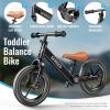 imageSEREED Toddler Balance Bike 2 Year Old No Pedal Kids Bicycle Toys for 25 Years Old ToolFree Adjustment Customize Plate with Stickers Gift for 23 Boys Girls BlackBlack