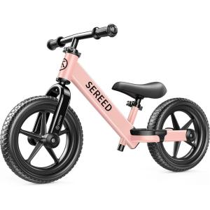 imageSEREED Toddler Balance Bike 2 Year Old No Pedal Kids Bicycle Toys for 25 Years Old ToolFree Adjustment Customize Plate with Stickers Gift for 23 Boys Girls BlackPink