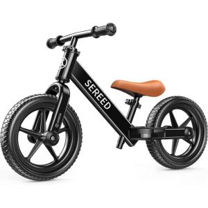 imageSEREED Toddler Balance Bike 2 Year Old No Pedal Kids Bicycle Toys for 25 Years Old ToolFree Adjustment Customize Plate with Stickers Gift for 23 Boys Girls BlackBlack