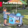 imageStep2 Grill ampamp Go BBQ Cart with Lights and Sounds for Kids Play Toy for Toddlers Ages 3 Years Old Durable Easy Assembly BlueGray