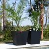 imageStep2 Tremont 20x24 Planter Large Planters for Outdoor Plants Gardening and Flower Pot for Patio or Porch Efficient Drainage Durable Plastic Black 2Pack