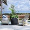 imageStep2 Tremont 20x24 Planter Large Planters for Outdoor Plants Gardening and Flower Pot for Patio or Porch Efficient Drainage Durable Plastic Black 2Pack