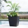 imageStep2 Tremont 20x24 Planter Large Planters for Outdoor Plants Gardening and Flower Pot for Patio or Porch Efficient Drainage Durable Plastic Black 2Pack