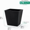 imageStep2 Tremont 20x24 Planter Large Planters for Outdoor Plants Gardening and Flower Pot for Patio or Porch Efficient Drainage Durable Plastic Black 2Pack