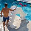 imageStep2 Vero Pool Slide OutdoorIndoor Waterproof Patio Furniture NonSlip Steps Hose Attachment Made of Durable Plastic 4 Feet White