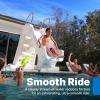 imageStep2 Vero Pool Slide OutdoorIndoor Waterproof Patio Furniture NonSlip Steps Hose Attachment Made of Durable Plastic 4 Feet White