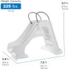 imageStep2 Vero Pool Slide OutdoorIndoor Waterproof Patio Furniture NonSlip Steps Hose Attachment Made of Durable Plastic 4 Feet White