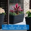 imageStep2 Wave Trough Planter Large Planters for Outdoor Plants Gardening and Flower Pot for Patio or Porch Efficient Drainage Durable Plastic Black 2Pack