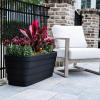 imageStep2 Wave Trough Planter Large Planters for Outdoor Plants Gardening and Flower Pot for Patio or Porch Efficient Drainage Durable Plastic Black 2Pack