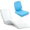 imageStep2 Vero Pool Lounger and Folding Adult Flip Seat Bundle OutdoorIndoor Waterproof Patio Furniture Provides Back Support When Sitting Made of Durable Plastic WhiteCapri Blue