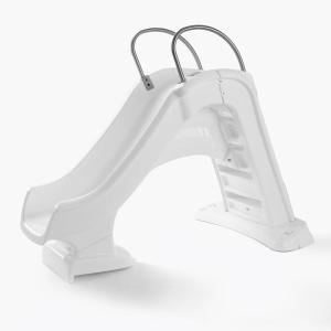 imageStep2 Vero Pool Slide OutdoorIndoor Waterproof Patio Furniture NonSlip Steps Hose Attachment Made of Durable Plastic 4 Feet White