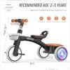 imageSEREED Colorful Lighting Toddler Tricycle for 25 Years Old Boys Girls Adjustable SeatampampHandlebar Trike Removable Basket Birthday Gift Idea for Kids Ages 2 PurpleBlack