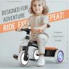 imageSEREED Colorful Lighting Toddler Tricycle for 25 Years Old Boys Girls Adjustable SeatampampHandlebar Trike Removable Basket Birthday Gift Idea for Kids Ages 2 PurpleBlack