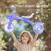 imageSEREED Colorful Lighting Toddler Tricycle for 25 Years Old Boys Girls Adjustable SeatampampHandlebar Trike Removable Basket Birthday Gift Idea for Kids Ages 2 PurplePurple
